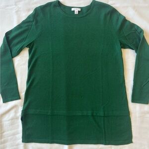J. Jill Merino Wool Crewneck Sweater in Kelly Green